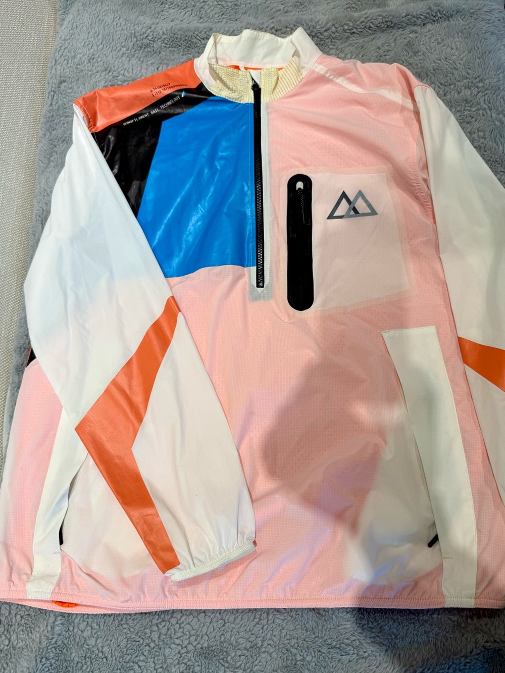 Brandblack Colorblock Pullover Jacket - White/Blue/Orange.